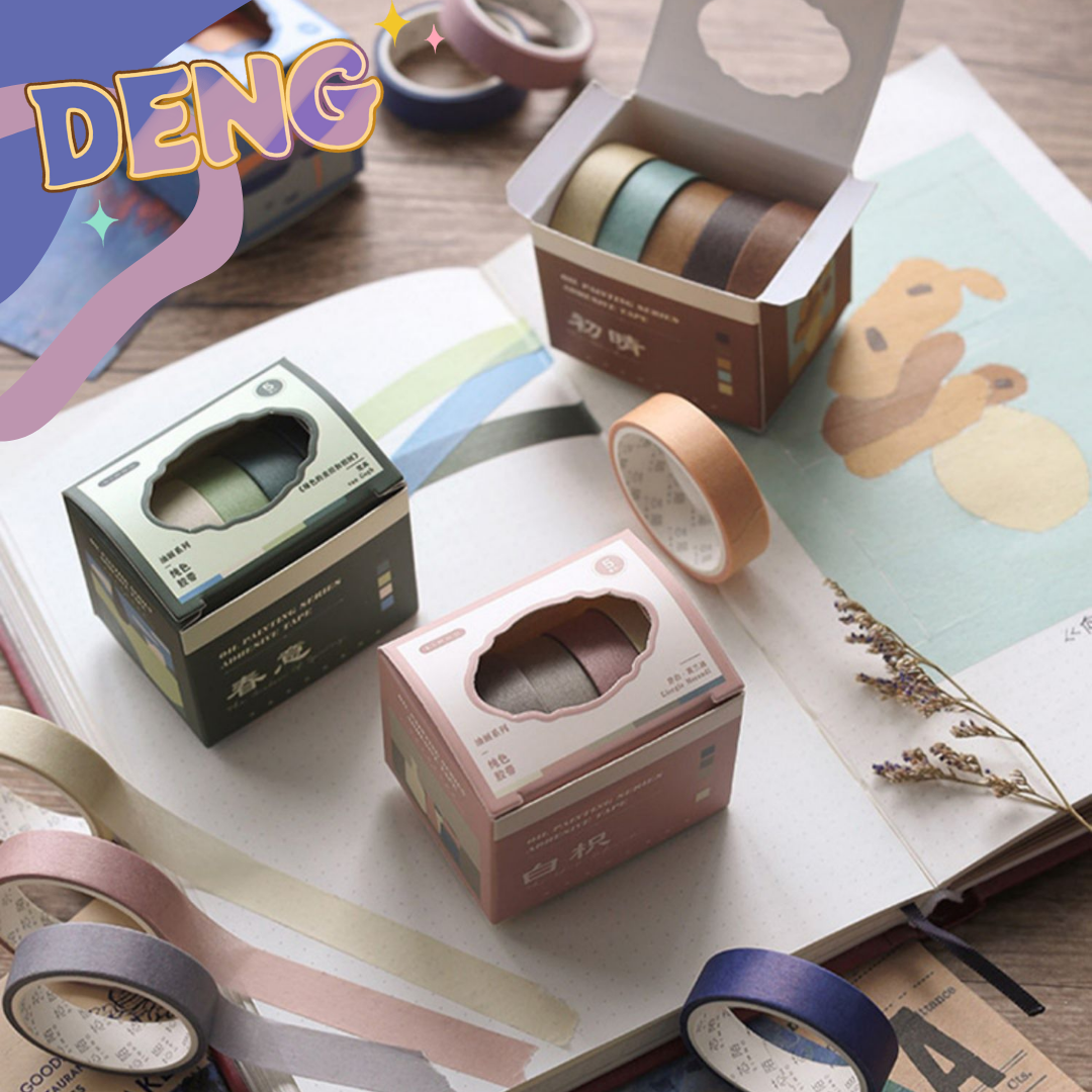 Hộp 5 cuộn Washi tape Solid colour