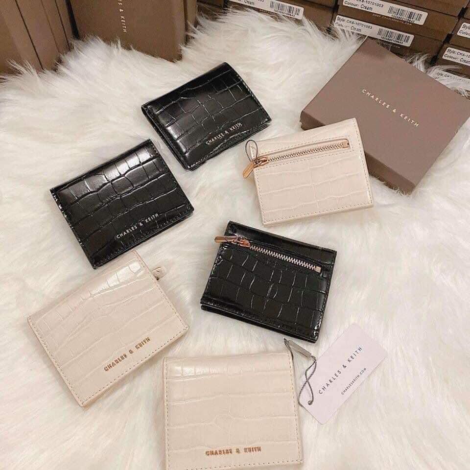 Ví nữ Cnk mini dạng gập vân cá sấu hàng Loại 1 Fullbox