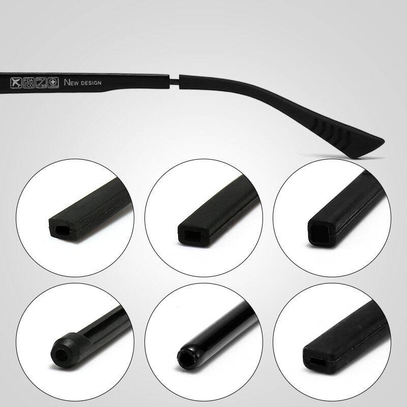Bọc kính mắt chống trượt bọc chân cố định silicon phụ kiện mắt kính mắt chống trượt chống rơi vận động gọng kính dày mịn bọc chân phần đuôi