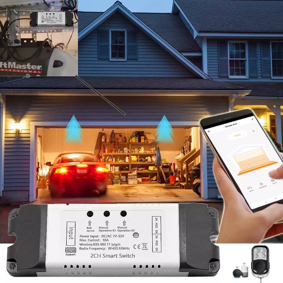 Công tắc hẹn giờ bật tắt WIFI theo thời gian thực với 4 kệnh riêng biệt chạy được với điện DC 12-24V, AC 220V