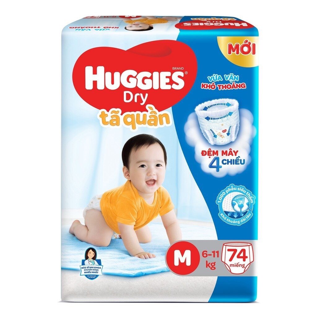 Tã bỉm quần huggies m 74 miếng, m74