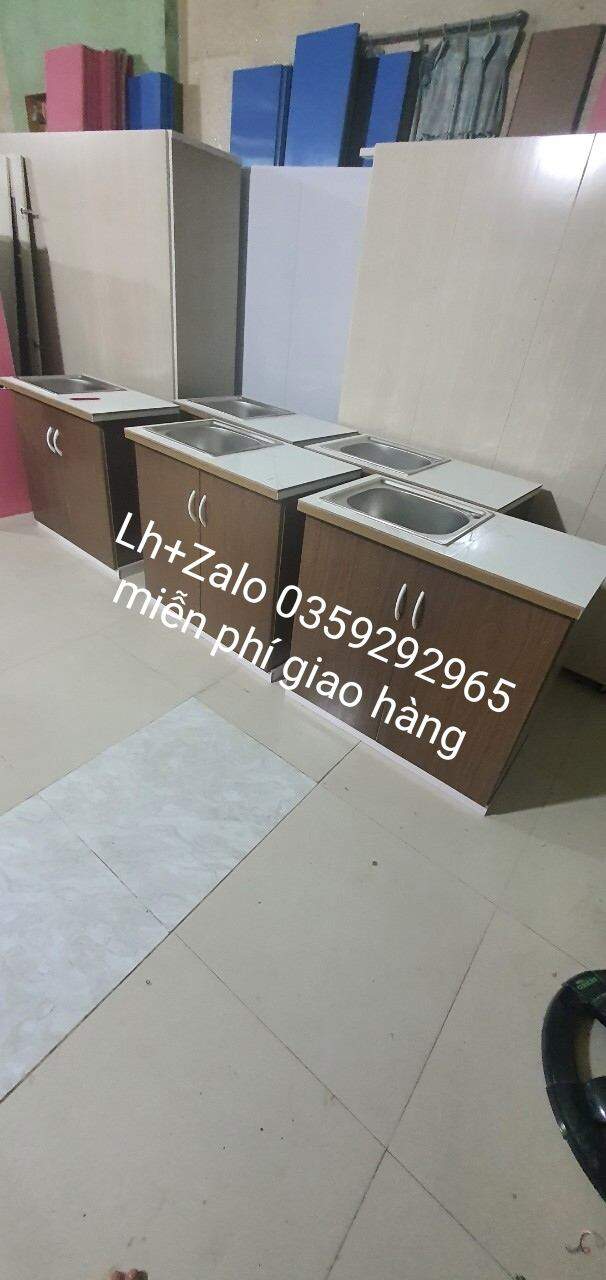 tủ bếp mini nhựa đài Loan mặt gạch có chậu rửa