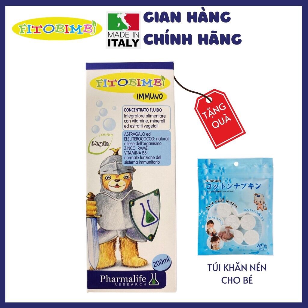 ( Tặng kèm quà)Fitobimbi Immuno - Hỗ trợ tặng sức đề kháng cho bé