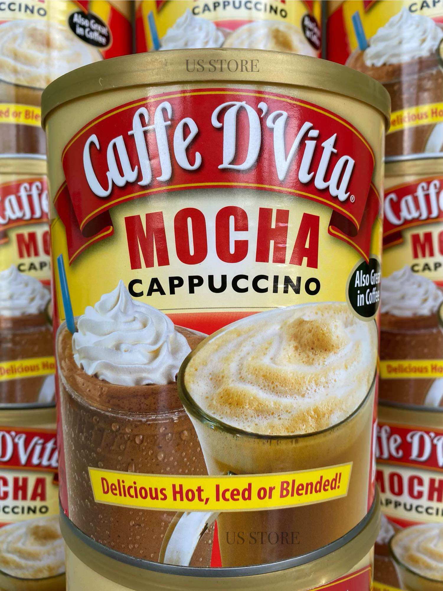 [DATE 2026] Bột cà phê hoà tan Caffe D’Vita Mocha Cappuccino 1.8 kg Mỹ