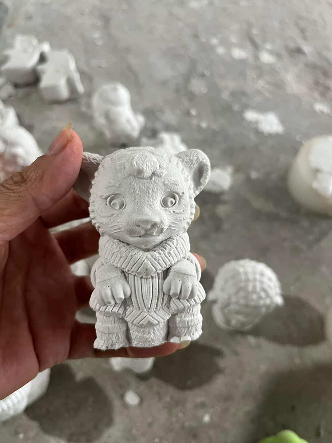 Tượng thạch cao tô màu 12 con giáp 13cm
