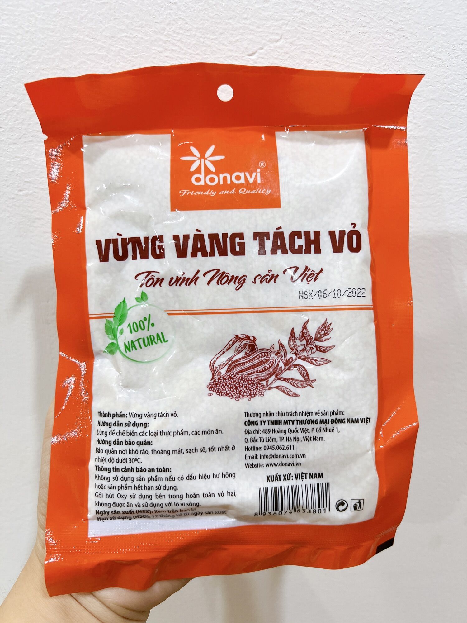 Vừng vàng tách vỏ Donavi 100g