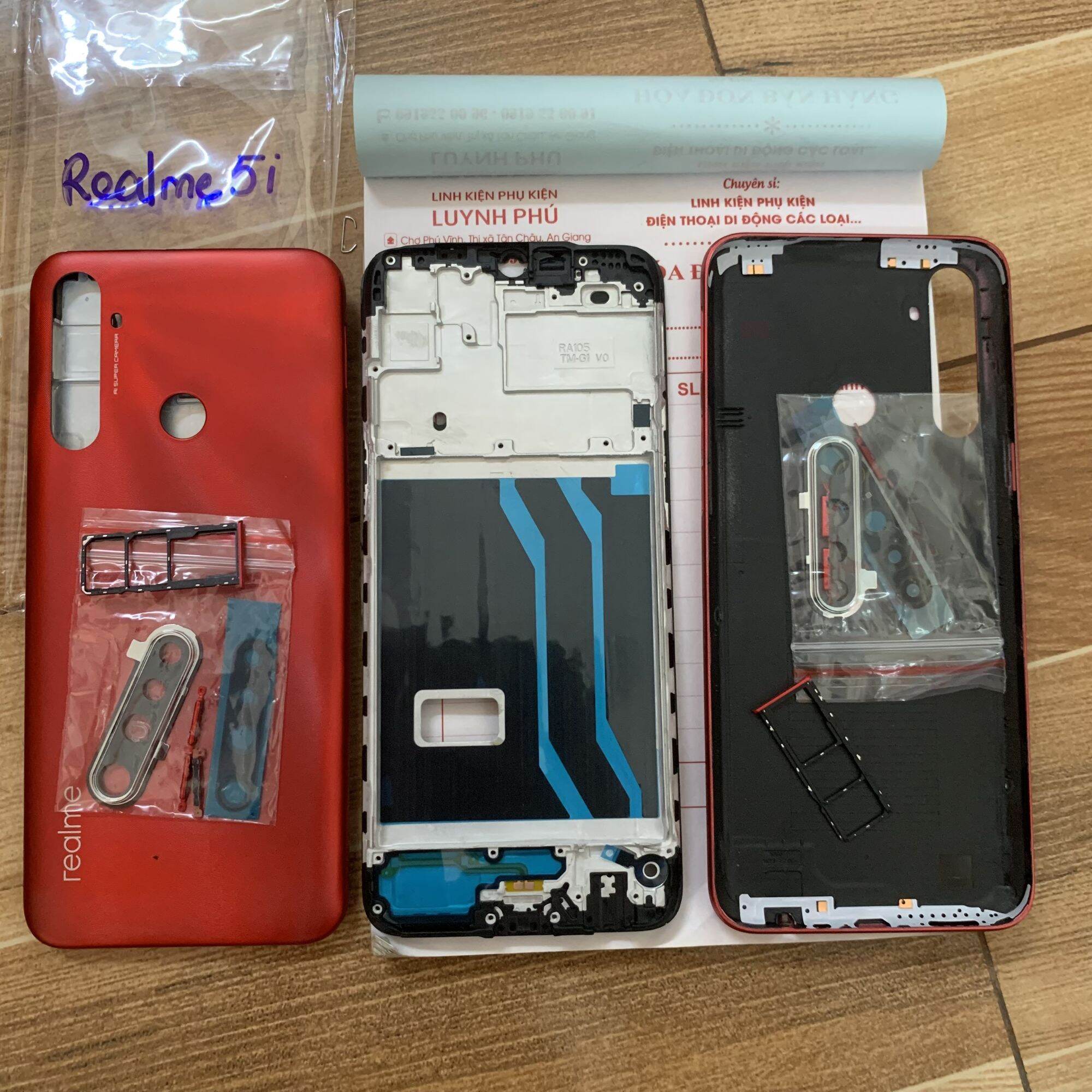 Vỏ realme 5i có khay sim kính camera(ảnh thực tế)