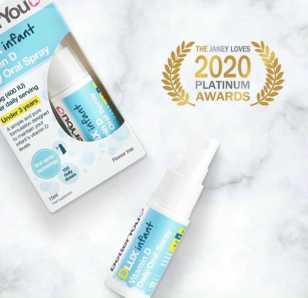 Vitamin D3 dạng xịt Dlux infant Better You 15ml Anh Quốc giúp phát triển hệ xương răng khoẻ mạnh