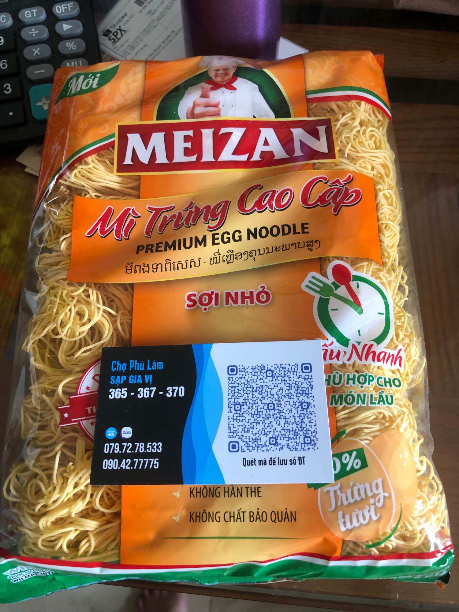 Mì trứng cao cấp Meizan, gói 500gr