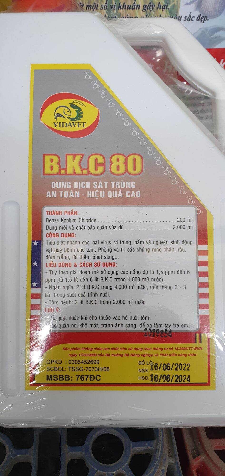 Dung dịch sát khuẩn. bkc 80