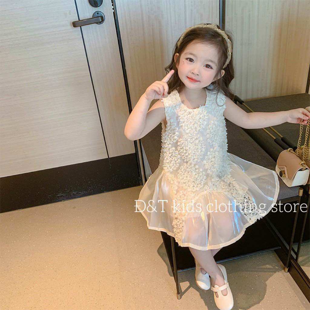 M3-Váy ren trắng bé gái 10-30kg