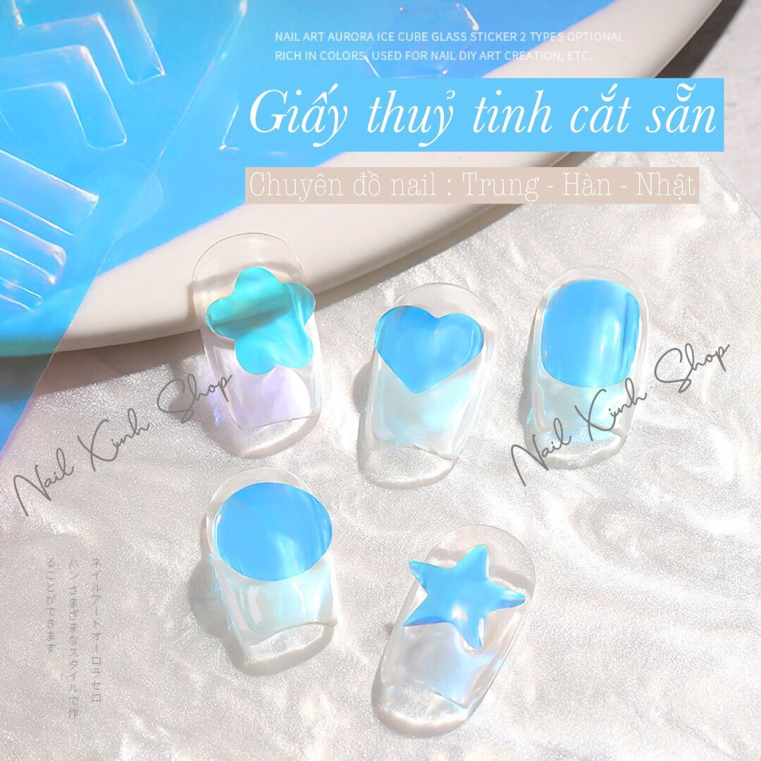 Giấy thuỷ tinh cắt sẵn làm nail