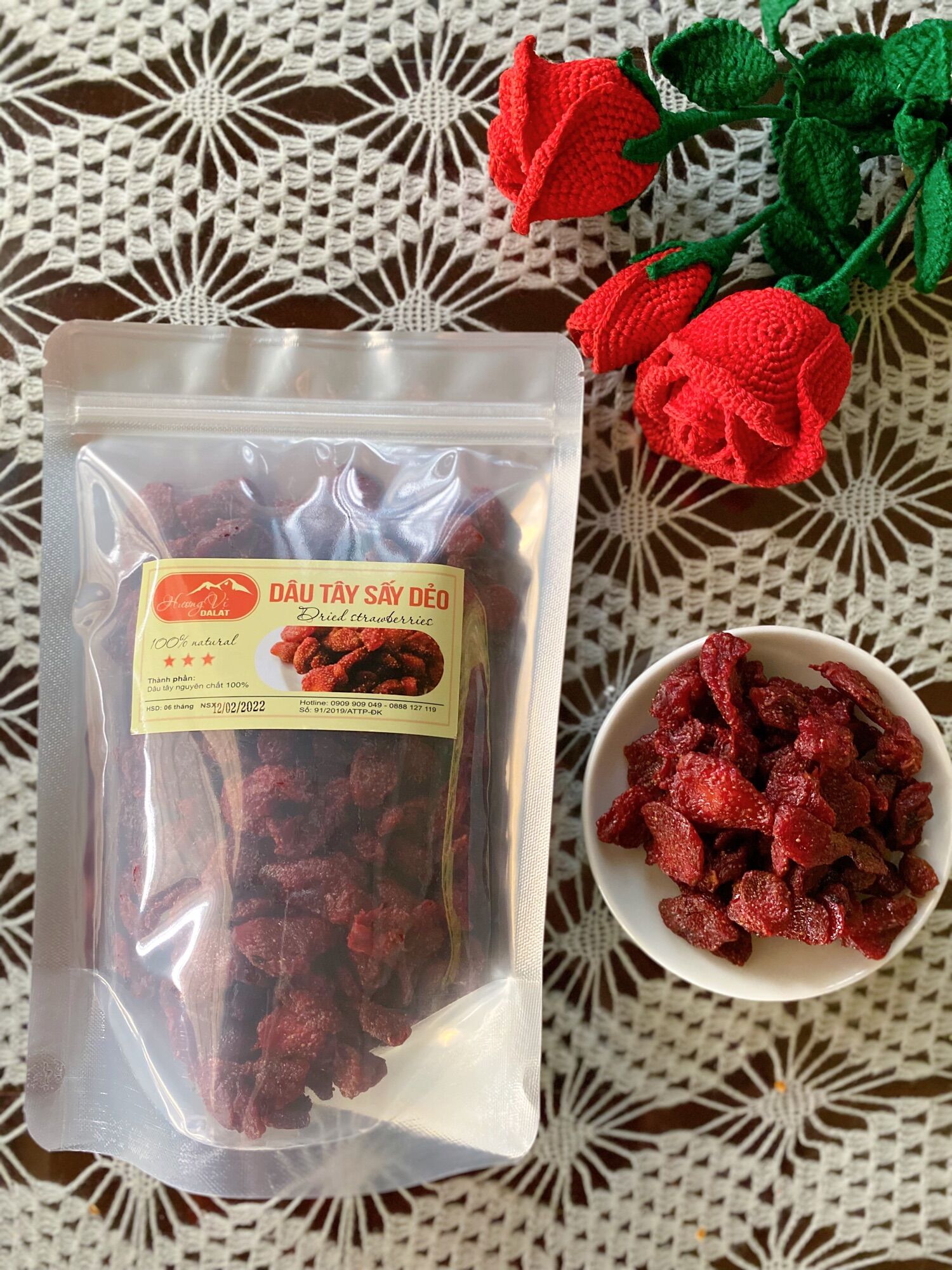 500G Dâu tây sấy dẻo đặc sản Đà Lạt