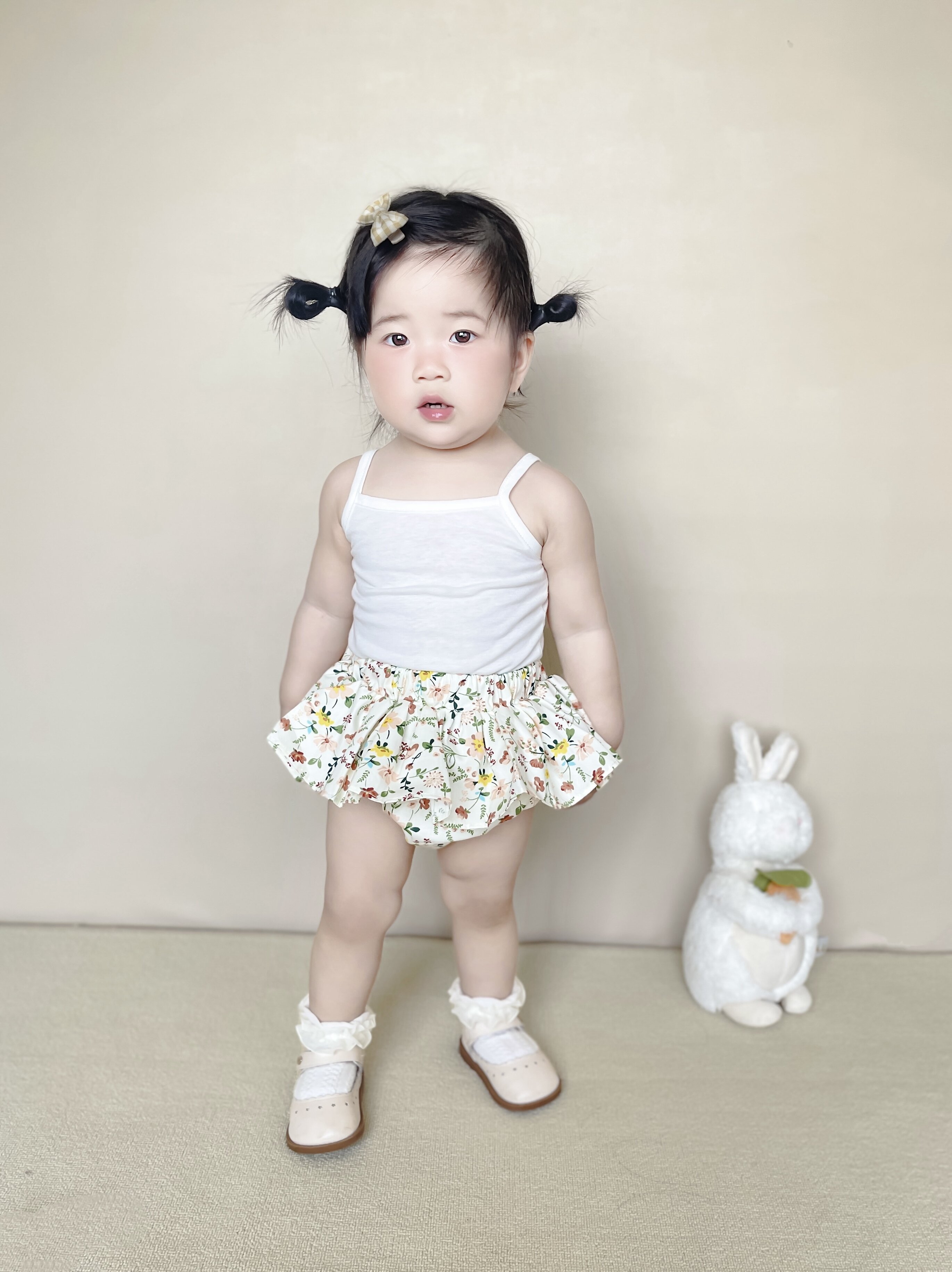 Hoa Em Bé Bé Gái Quần Short, Quần Đùi Quần Áo Mùa Hè Áo Khoác Ngoài Cho Trẻ Sơ Sinh Cotton, Vải Bông Co Giãn Áo Thun Cho Bé Từ 6-12 Tháng Tuổi 1 Tuổi Bé Gái S