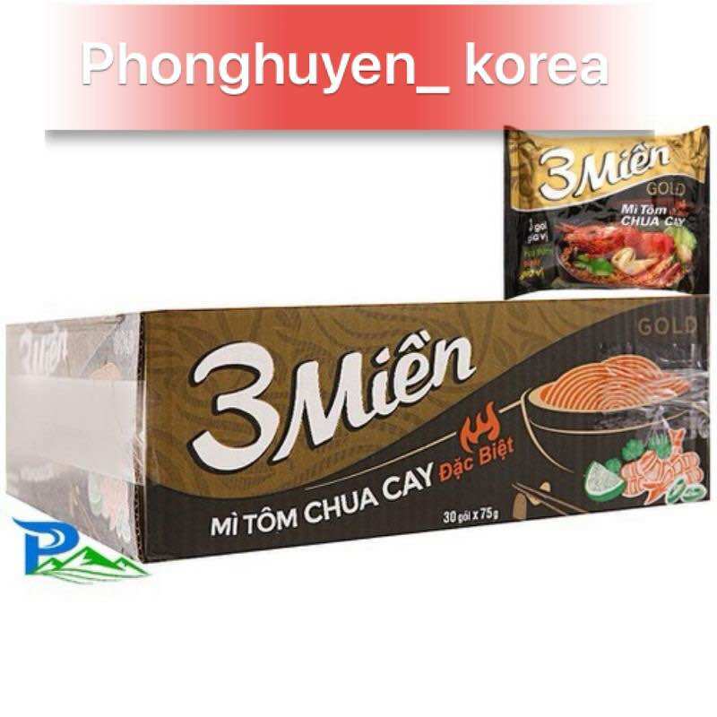 Thùng 30 + 2 gói x 75g Mì Tôm 3 Miền