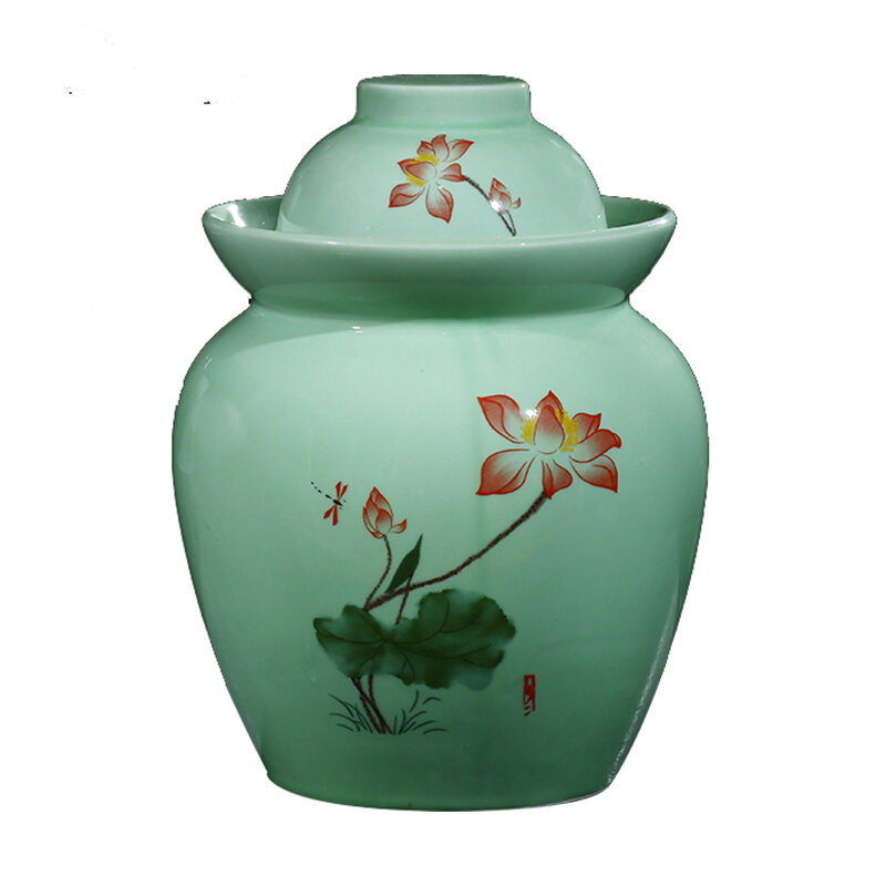 Pickles Earthen Jar Ceramic Jingdezhen Thickened Earthenware Sealed Jar Sichuan Pickles Pickled Cabbage Small Pickles Earthen Jar Household