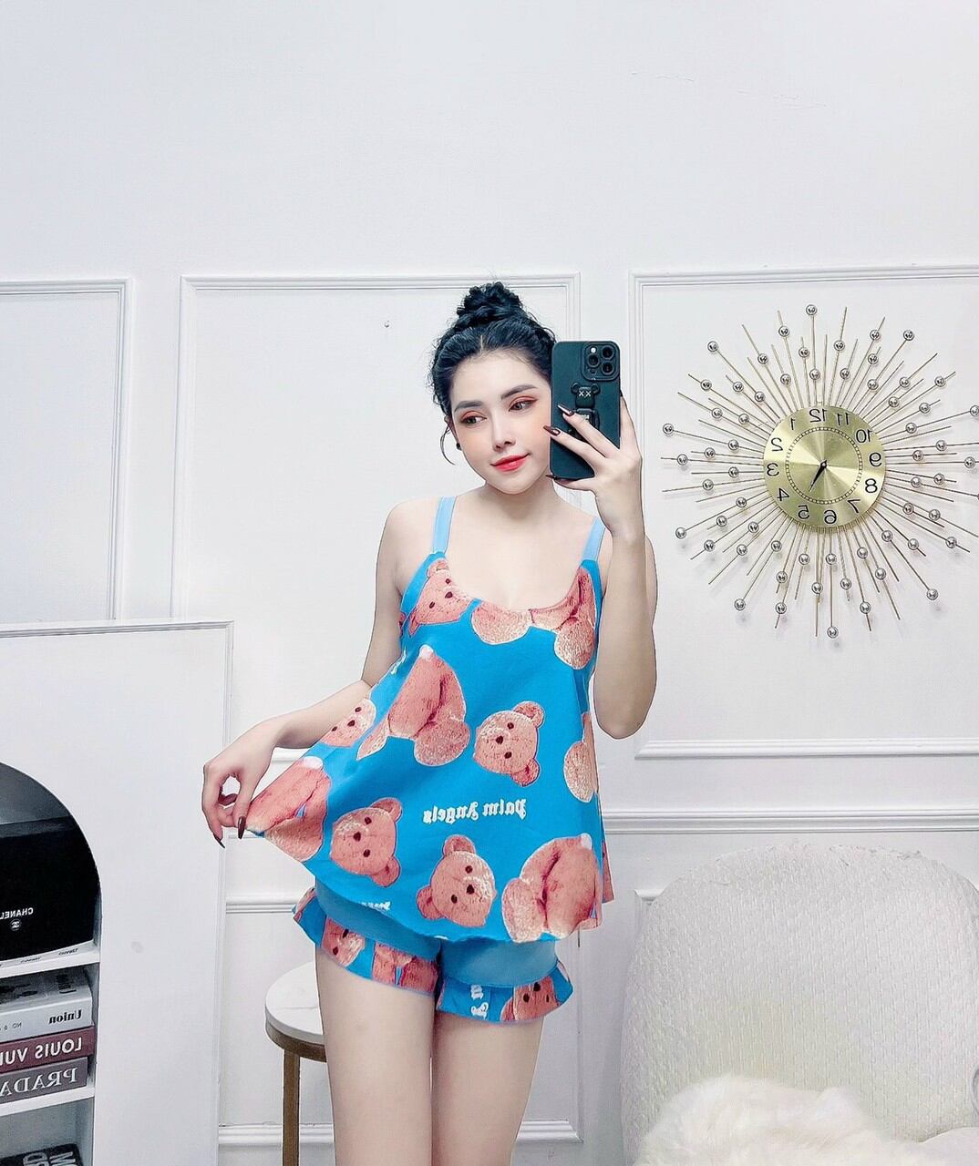 Set Bộ Lụa Mát Mẻ Cho Nữ Mặc Nhà Dễ Thương - M03