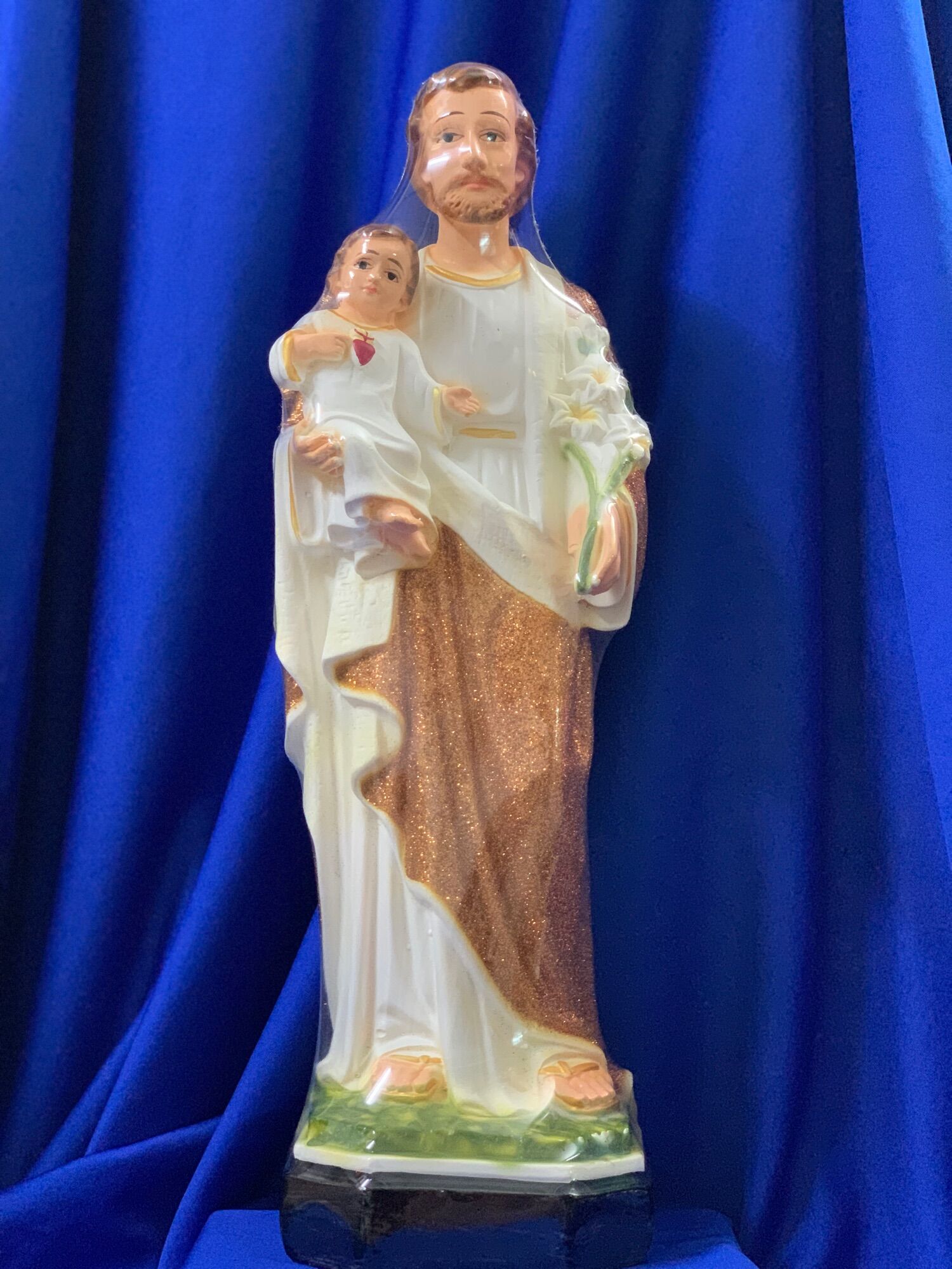 Tượng công giáo- Tượng thánh cả giuse bế chúa mẫu cổ cao 40cm