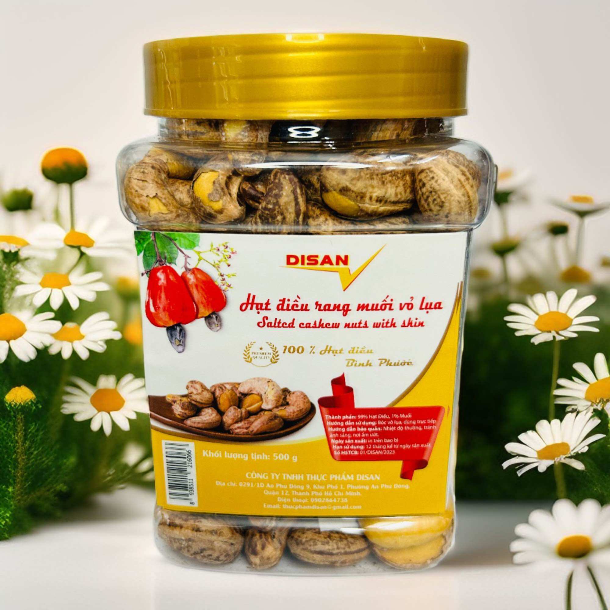 Hạt điều rang muối - hộp 500g bình phước loại a
