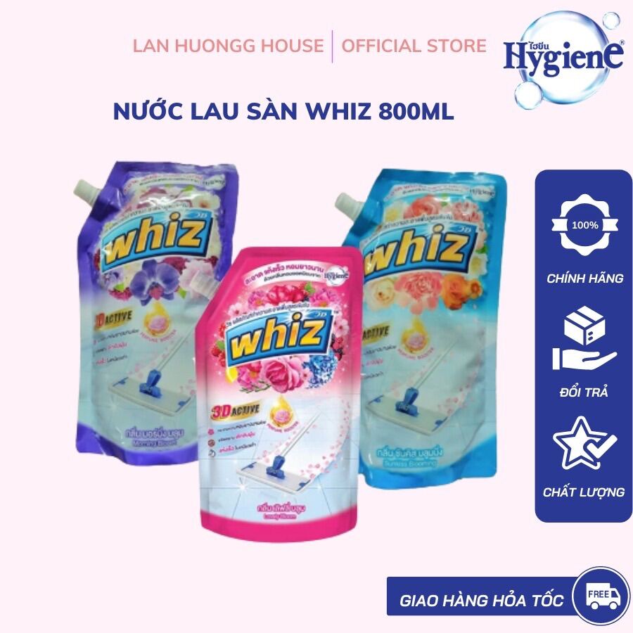 Nước lau sàn Whiz công nghệ 3D mới nhanh khô và thơm cực kì chai 800ml