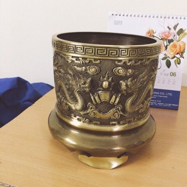 Bát hương lư hương lư cắm nhang bằng đồng 14cm