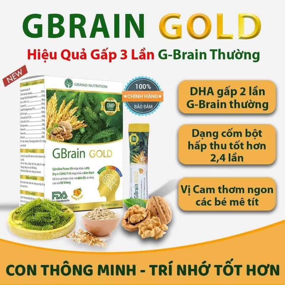 ✔️cốm bổ não trẻ em gbrain gold.