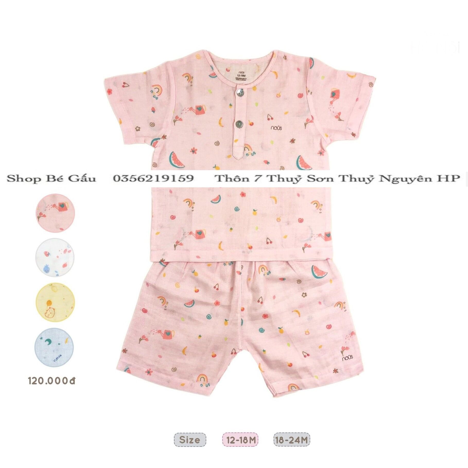 Bộ cộc xô Nous sz 12-18M và 18-24M