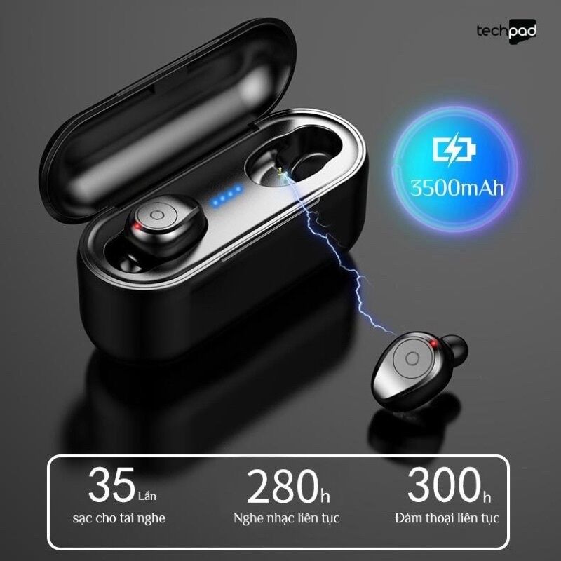 Tai nghe bluetooth 5.0 Amoi F9 kiêm sạc dự phòng 2000mAh, tai nghe không dây điều khiển cảm ứng, màn led báo pin, chống nước, tai nghe bluetooth amoi f9, tai nghe không dây, tai nghe bluetooth không dây