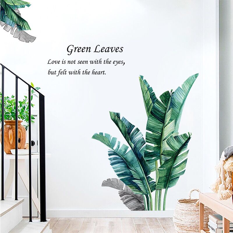 Tranh dán tường, Decal dán tường cây chuối green trang trí phòng khách