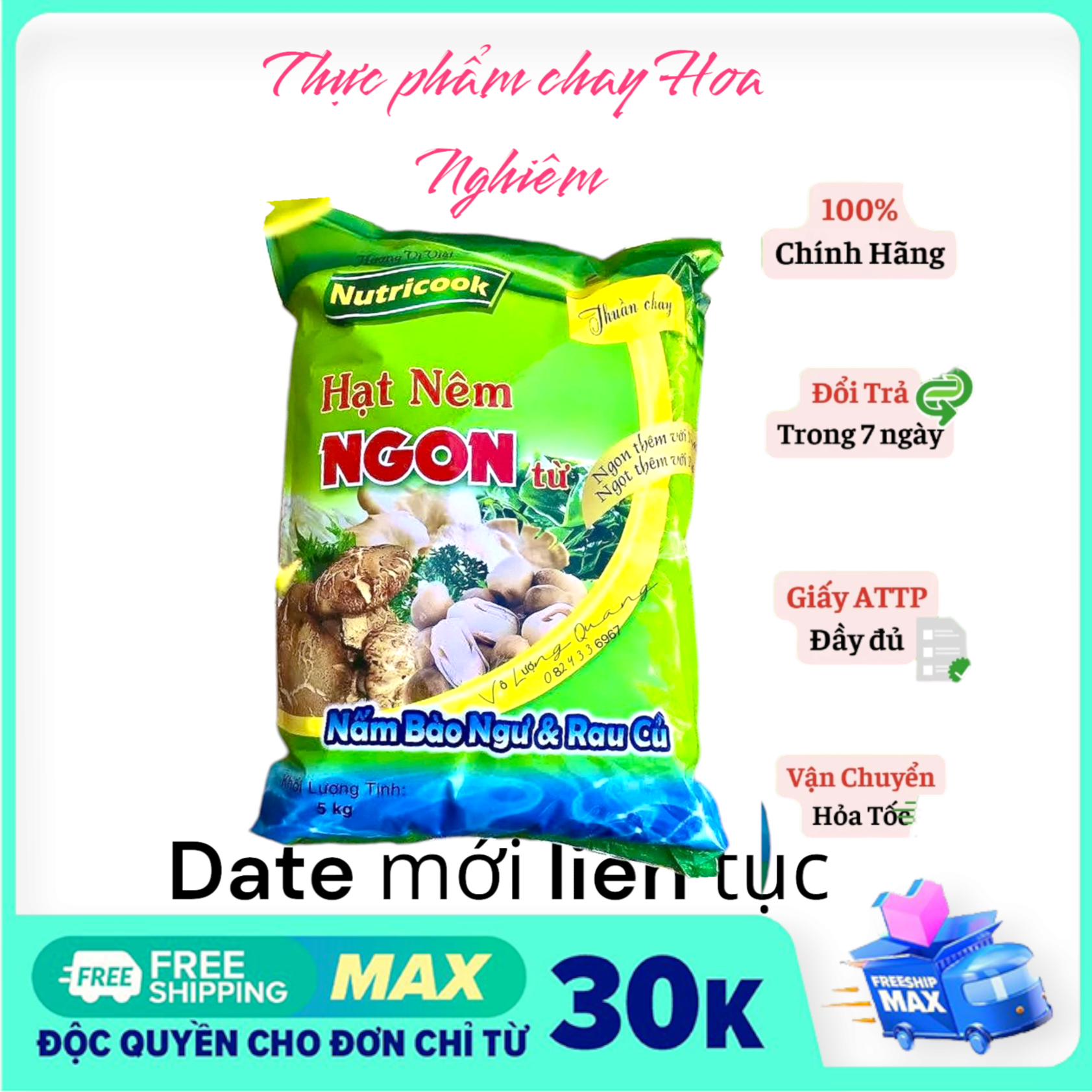 HẠT NIÊM CHAY NẤM BÀO NGƯ TÚI 5KG