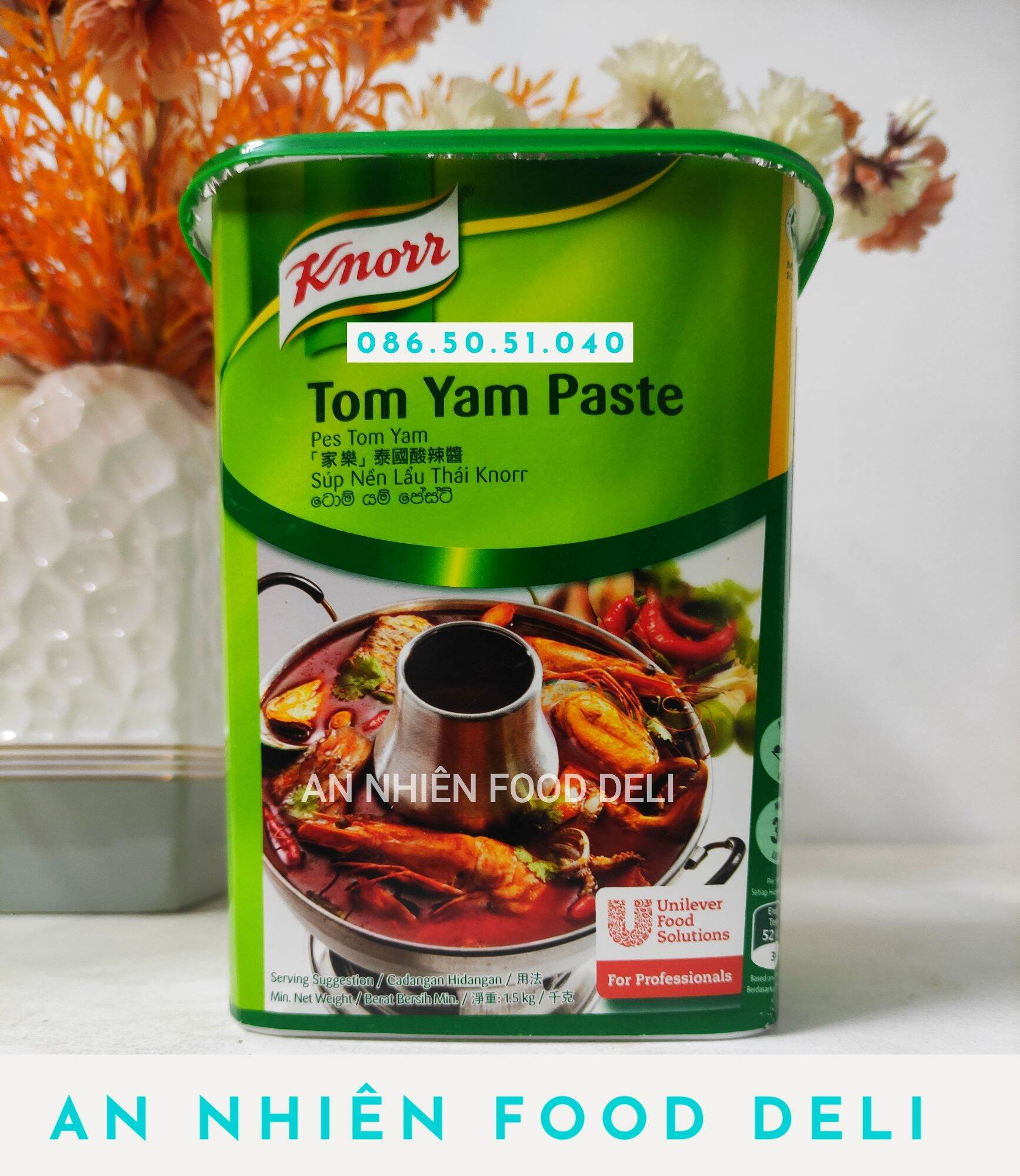Gia vị tom yam paste súp nền lẩu thái knorr hộp 1.5kg