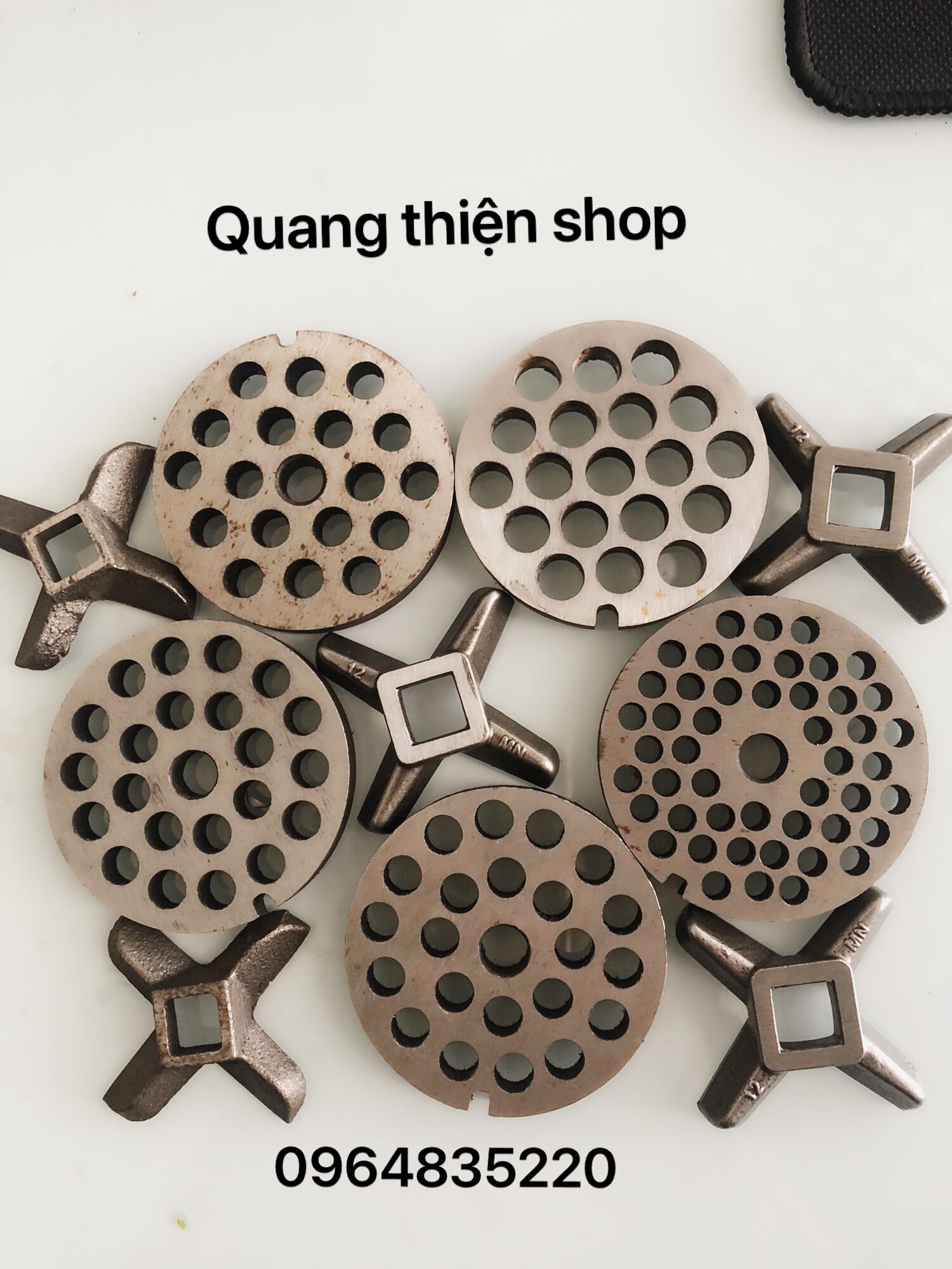 Bộ dao sàng cối đùn thịt 12 - phụ kiện máy say thịt dao sàng cối 12
