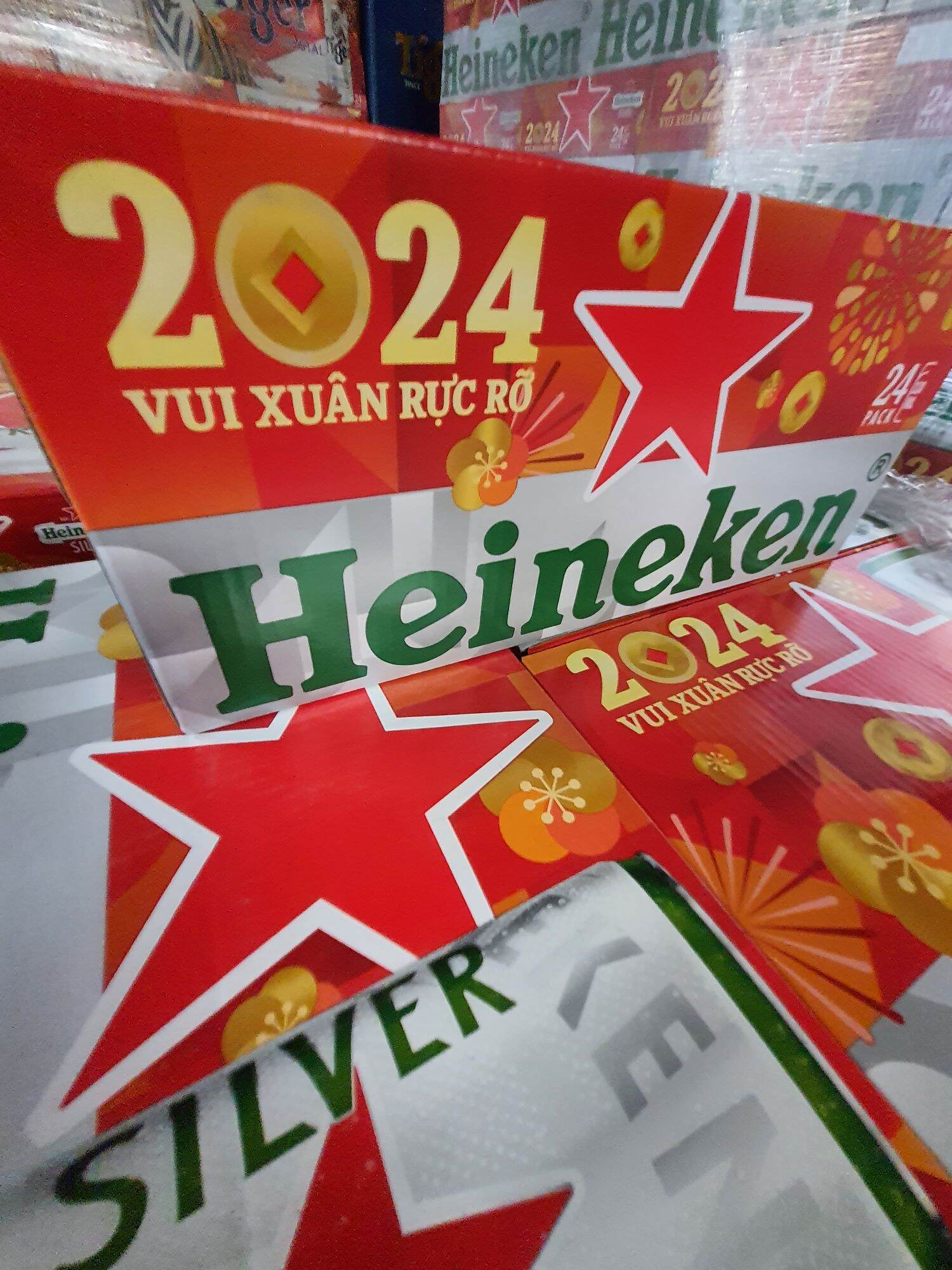 THÙNG 24 LON BIA HEINEKEN BẠC x 330ML