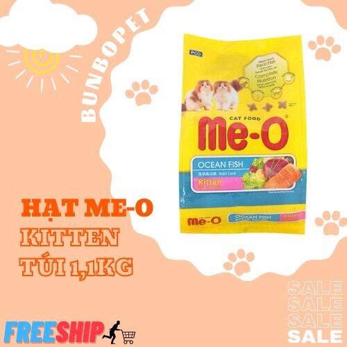 Hạt me-o kitten vị hải sản 1,1kg - hạt cho mèo con