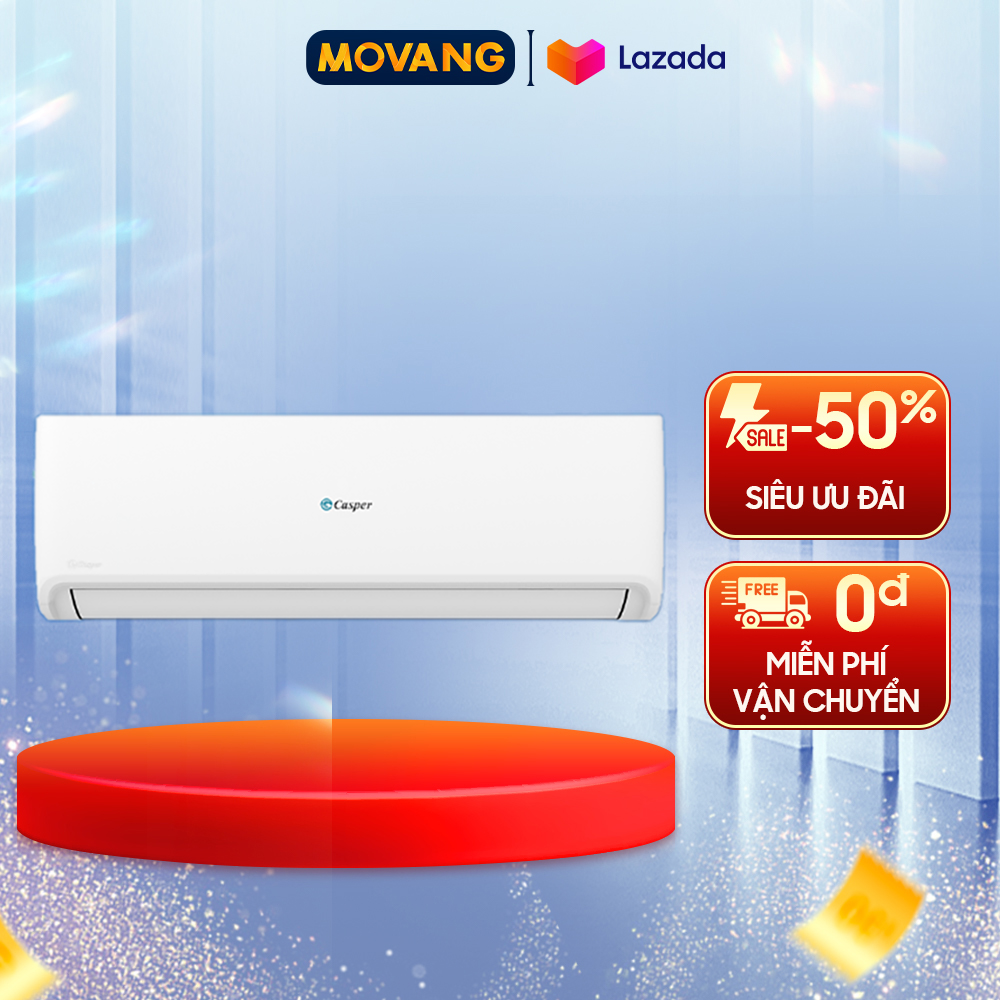 [GIAO TẠI HCM] - Điều hòa Casper 1 chiều 12.000BTU SC-12FS33 Cảm biến thân nhiệt iFeel, Chế độ Turbo làm lạnh nhanh, Tấm lọc bụi tiêu chuẩn giúp lọc bụi, khử mùi, Chức năng iClean, chế độ SLEEP Mode