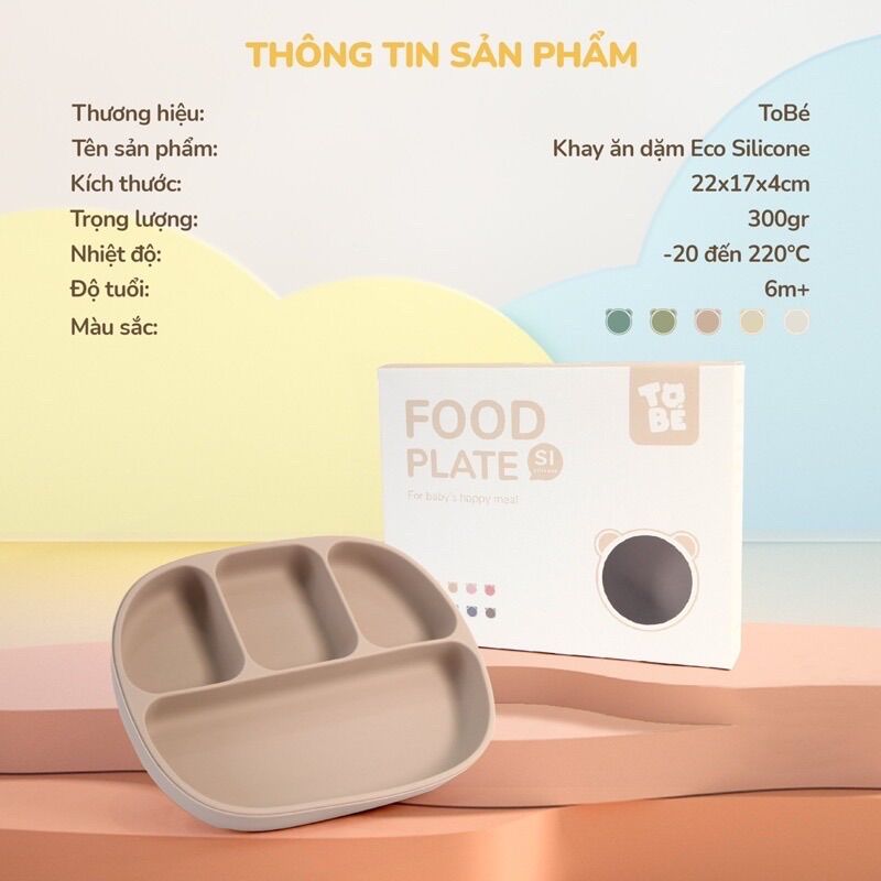 Khay ăn dặm Eco silicone To Bé