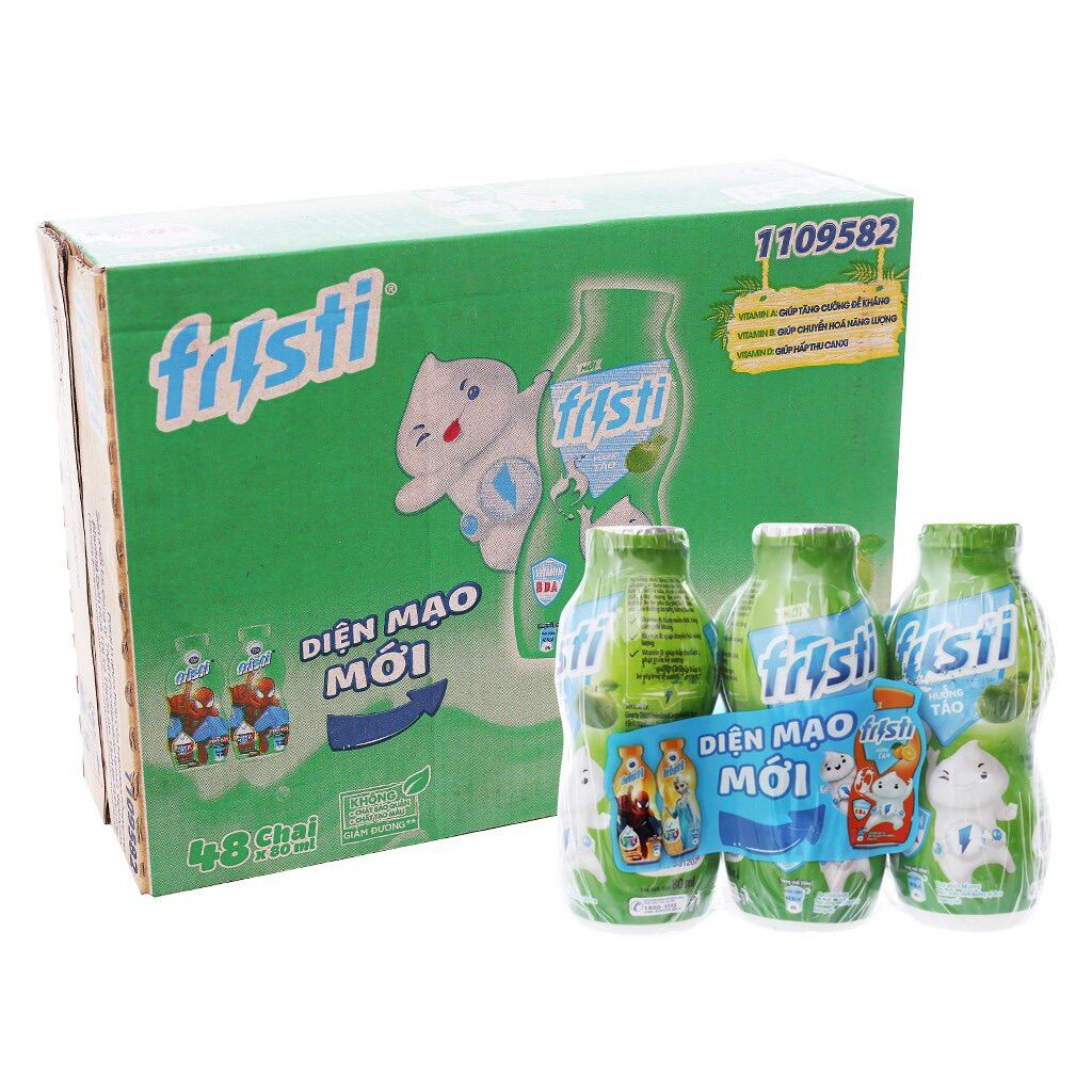 Sữa chua uống fristi 80ml thùng 48 hộp vị táo