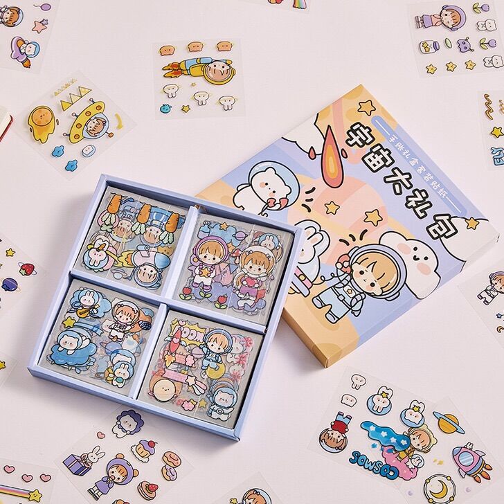 Set 10 tấm sticker hoạt hình dán trang trí