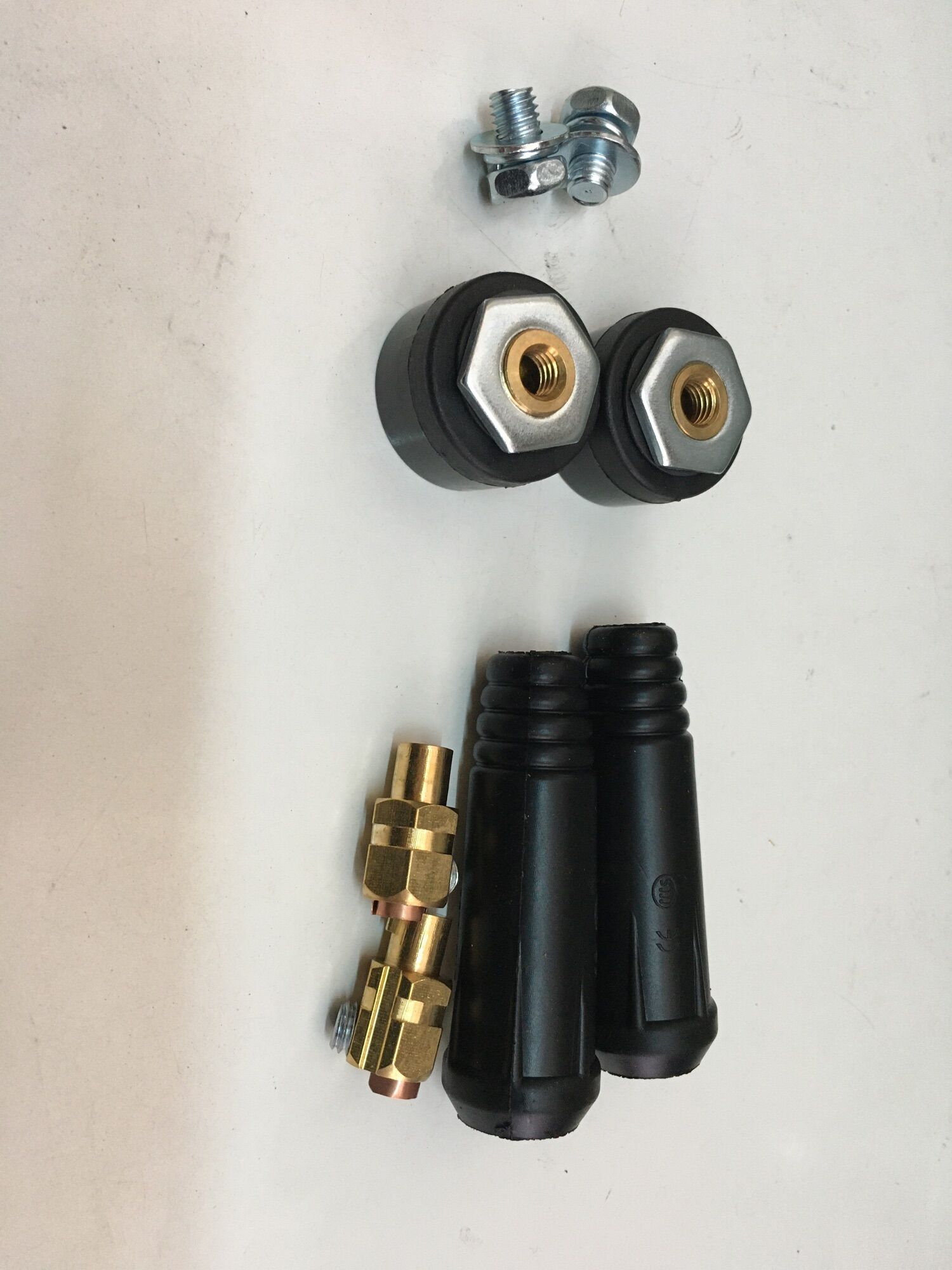 Bộ giắc cắm đực cái- ra vào máy hàn điện, cỡ 10-25!