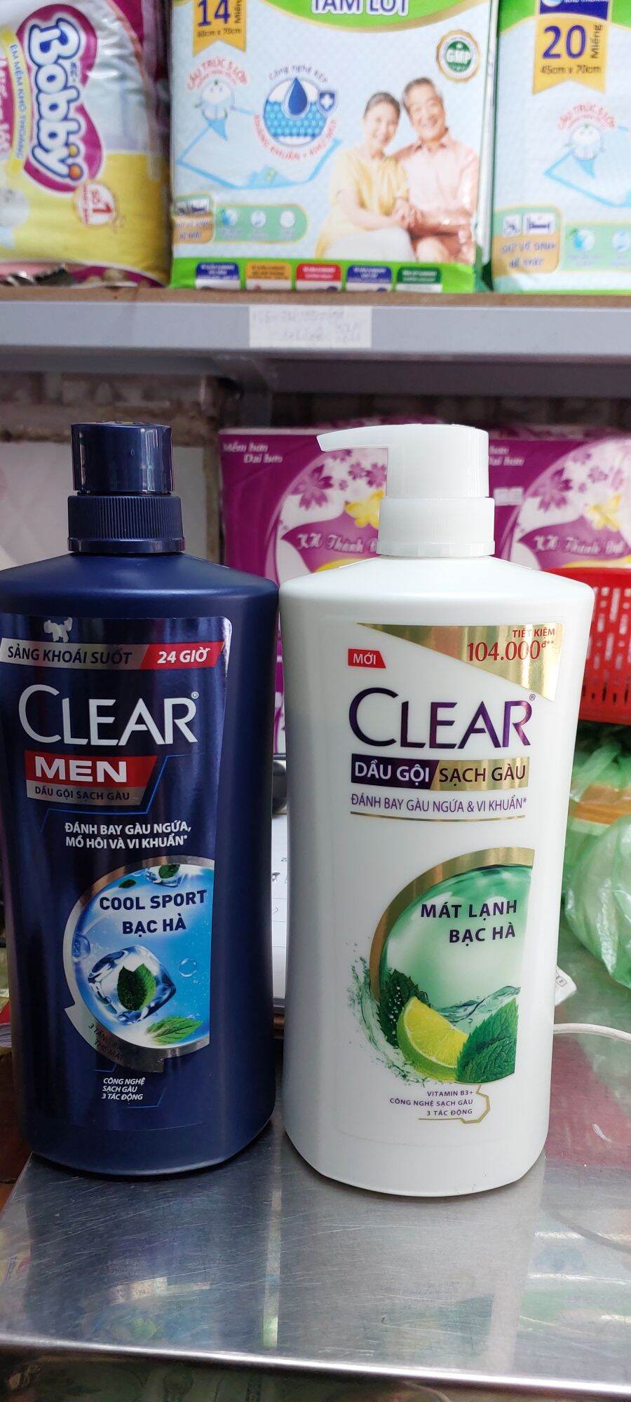 [Siêu rẻ chính hãng] Dầu gội Clear bạc hà 900ml (880gram) của Unilever giúp sạch gàu,sảng khoái mát lạnh đã có tại shop366tuongvy