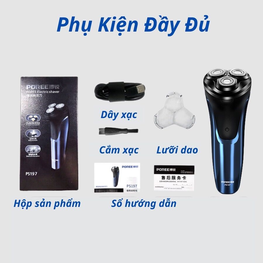Máy cạo râu POREE PS197 Chính Hãng