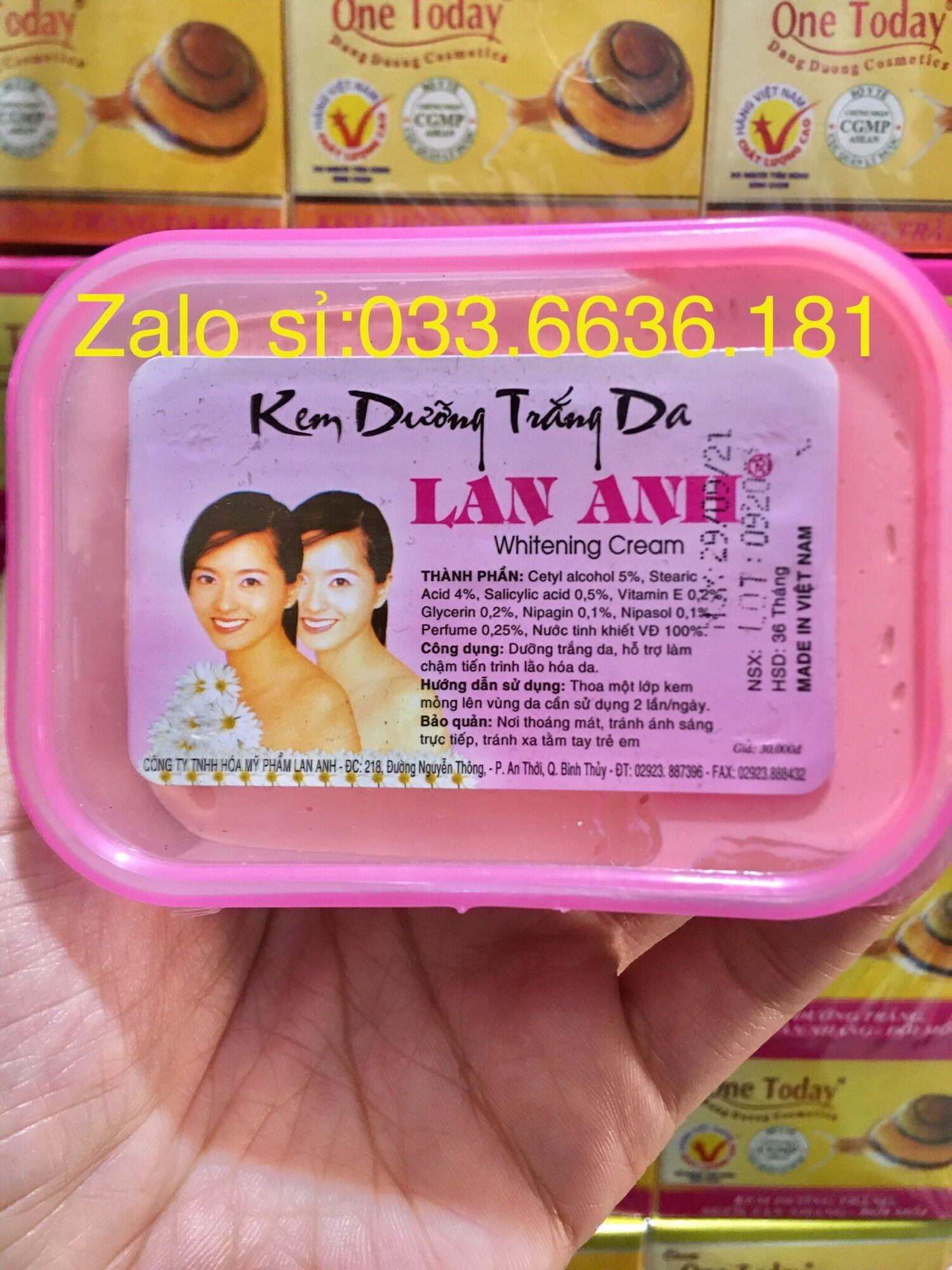 Lẻ 1 hủ kem Lan anh vuông hủ 100g trắng da toàn thân