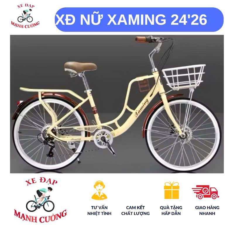💥 XE ĐẠP NỮ XAMING NHÂP KHẨU TẶNG PHỤ KIỆN BÌNH NƯỚC ,