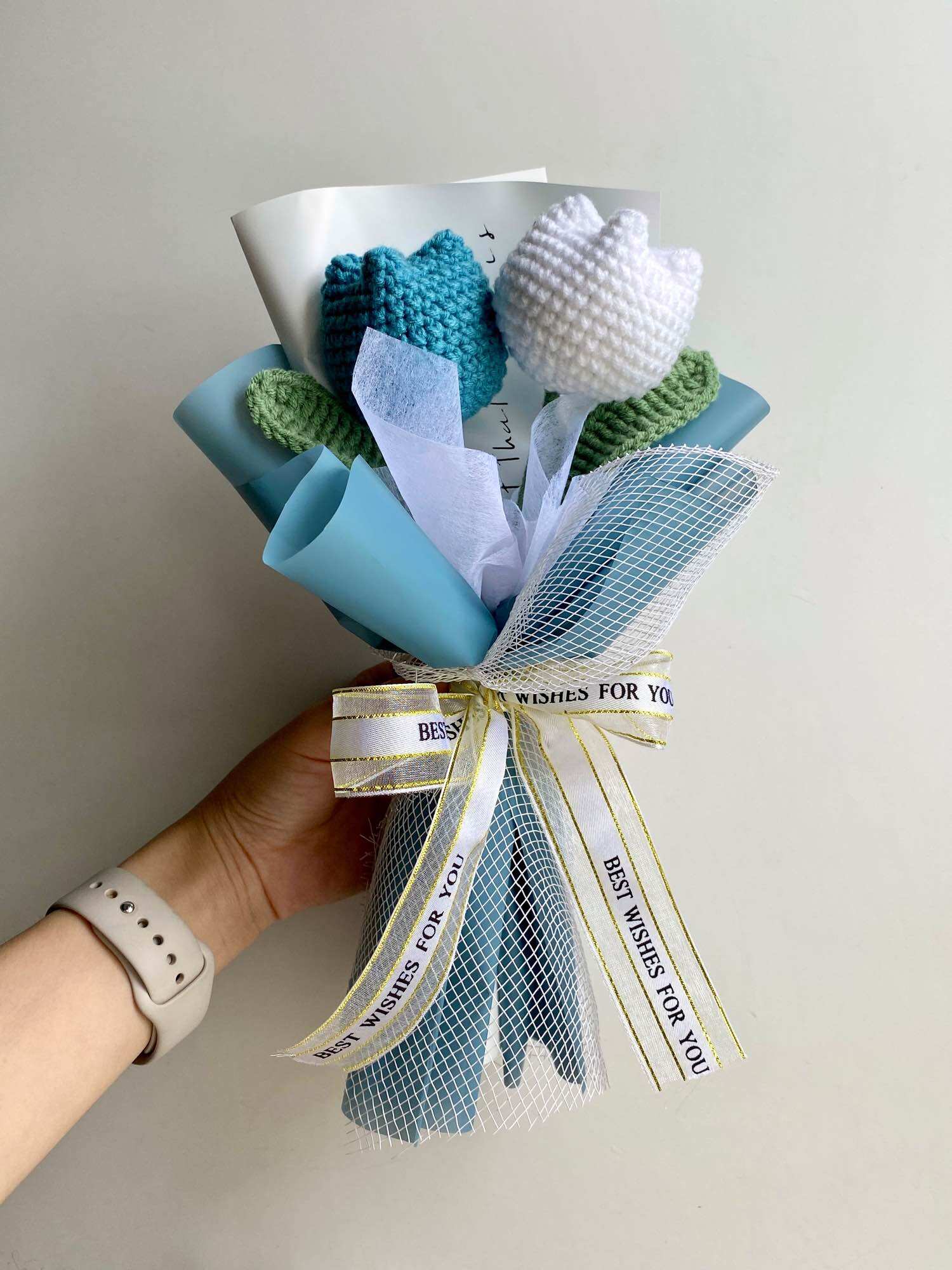 Hoa Tulip handmade bằng len