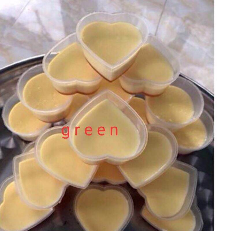 50 Hũ flan tim Hộp flan tim Khuôn Bánh Flan Có Nắp Hình Trái Tim Vĩnh Trường khuôn rau câu khuôn bánh