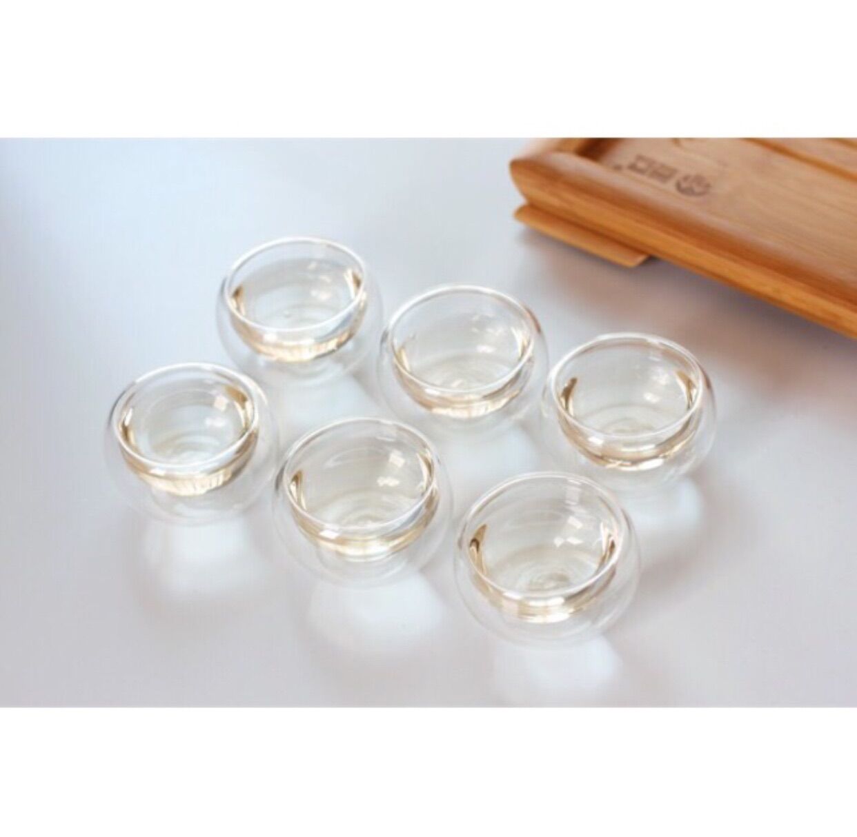 Set 6 chén tròn 2 lớp kèm đĩa kê