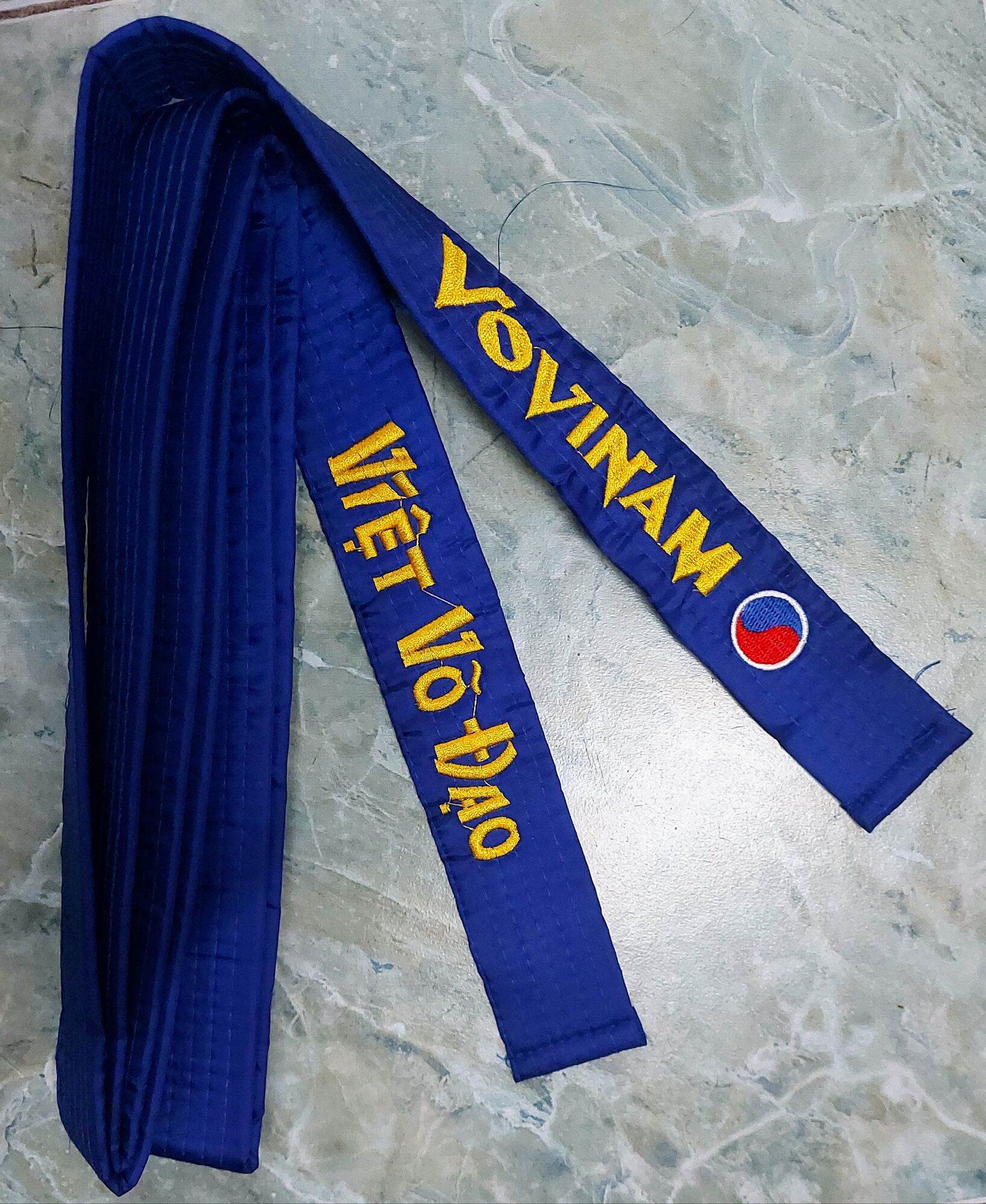 Đai Thêu Vovinam Xanh Có Logo