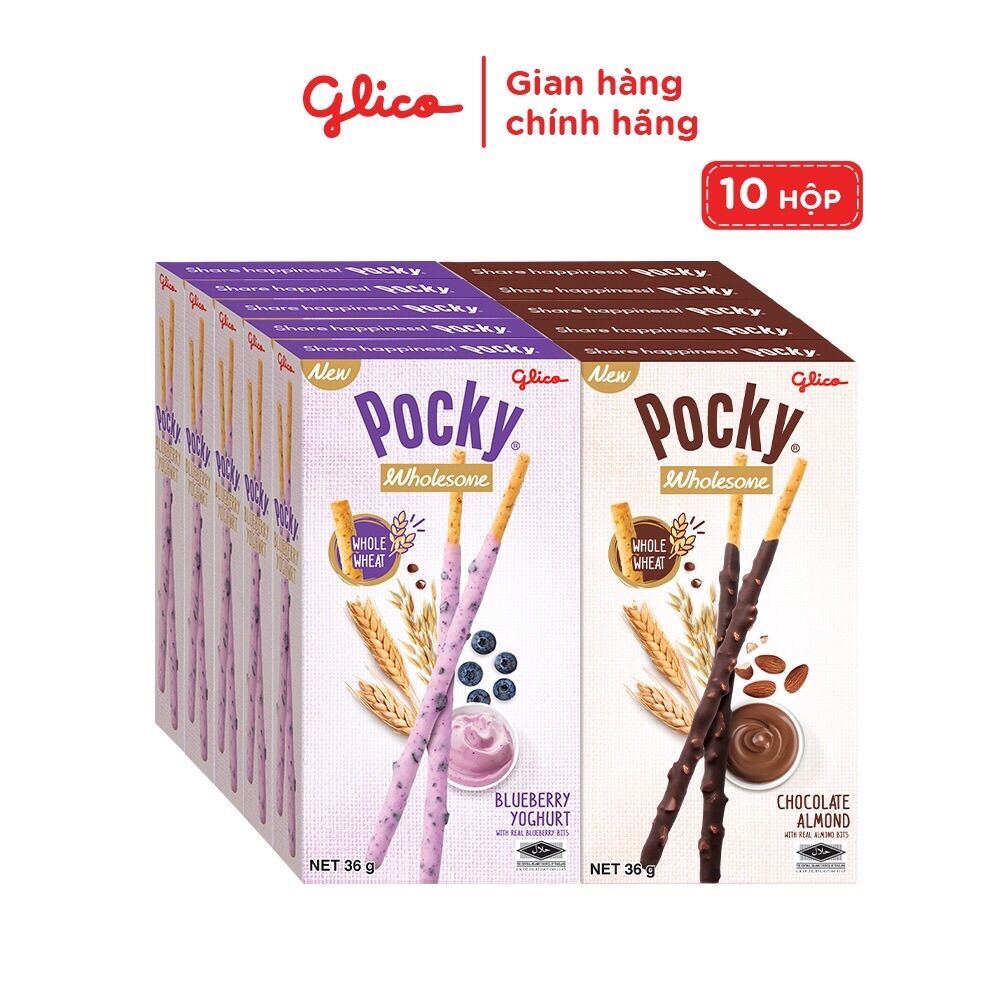 Combo 10 hộp bánh que phủ kem GLICO Pocky Wholesome Full Happiness 5 thumbnail