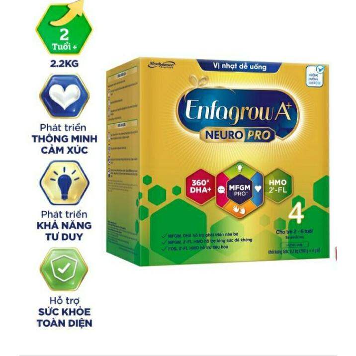 Sữa bột Enfagrow A+4 hộp 2,2kg/3,3kg/1,7kg Vị nhạt