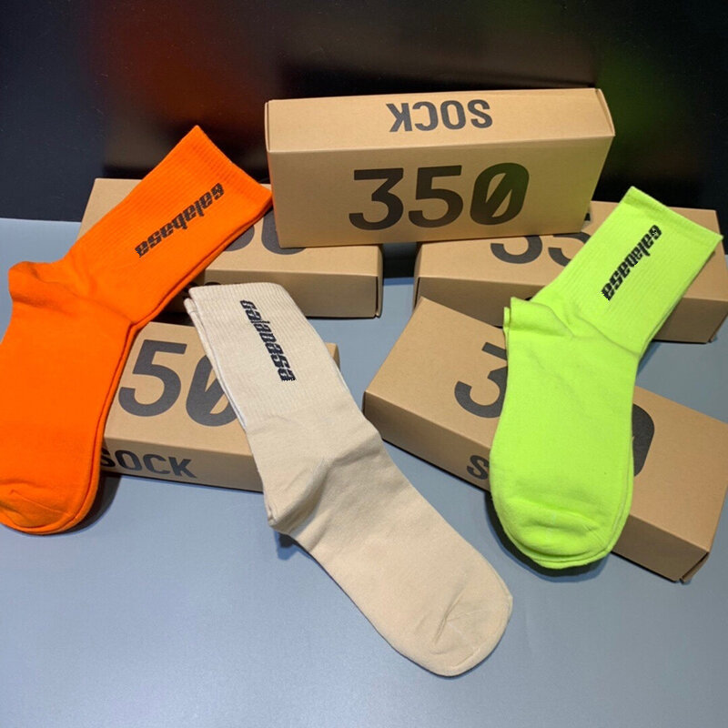 Tất thương hiệu thời trang tất màu trắng thể thao dừa cao cổ yeezy tất xanh lá huỳnh quang màu cam nam nữ sành điệu instagram cho nam